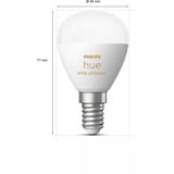 Philips HUE White Ambiance E14 Smarte Lampe Tropfenform Doppelpack 470 lm, LED-Lampe 