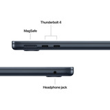 Apple MacBook Air 34,5 cm (13,6") 2025 CTO, Notebook schwarz, 32 GB, 1 TB (1 TB SSD), M4, MacOS, Englisch International