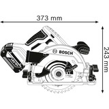 Bosch Akku-Handkreissäge GKS 18V-57 G Professional, 18Volt blau/schwarz, 2x Li-Ionen Akku 5,0Ah, L-BOXX, Führungsschiene