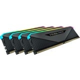Corsair DIMM 32 GB DDR4-3600 (4x 8 GB) Quad-Kit, Arbeitsspeicher schwarz, CMN32GX4M4Z3600C18, Vengeance RGB RT, INTEL XMP