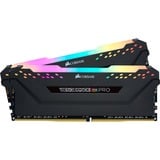 Corsair DIMM 64 GB DDR4-3600 (2x 32 GB) Dual-Kit, Arbeitsspeicher schwarz, CMH64GX4M2D3600C18, Vengeance RGB PRO, INTEL XMP