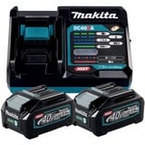 Makita Power Source Kit Li 40V 2,5Ah, Ladegerät schwarz/blau, 2x Akku BL4025, 1x Schnellladegerät DC40RA