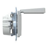 Merten Schutzkontaktsteckdose mit Klappdeckel und Schriftfeld aluminium, Retail