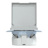 Merten Schutzkontaktsteckdose mit Klappdeckel und Schriftfeld aluminium, Retail