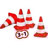 BIG Pylonen Set 4 Stück, Verkehrszeichen orange/weiß