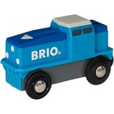 BRIO Blaue Frachtlok mit Batterie, Spielfahrzeug blau/weiß