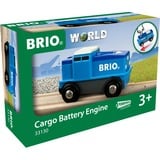 BRIO Blaue Frachtlok mit Batterie, Spielfahrzeug blau/weiß