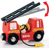 BRIO World Feuerwehr-Leiterfahrzeug, Spielfahrzeug rot/gelb, mit Licht & Sound