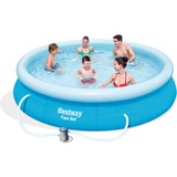 Bestway Fast Set Aufstellpool-Set, Ø 366cm x 76cm, Schwimmbad blau, mit Filterpumpe