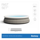 Bestway Fast Set Aufstellpool-Set, Ø 457cm x 107cm, Schwimmbad grau, mit Filterpumpe