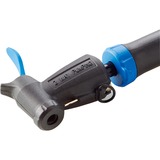 FISCHER Fahrrad Mini-Pumpe Doppelhub reversibel, Luftpumpe schwarz/blau