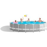 Intex Frame Pool Set Prism Rondo 126732GN, Ø 549 x 122cm, Schwimmbad grau/blau, Kartuschen-Filteranlage OPTIMO 636G