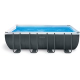 Intex Frame Pool Set Ultra Quadra XTR 549 x 274 x 132cm, Schwimmbad dunkelgrau/blau, Sandfilteranlage SF90220RC-1