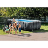 Intex Frame Pool Set Ultra Quadra XTR 549 x 274 x 132cm, Schwimmbad dunkelgrau/blau, Sandfilteranlage SF90220RC-1