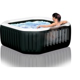 Intex Pure Spa Octagon Bubble Jet Ø 201 x 71cm, Schwimmbad schwarz/weiß, mit Salzwassersystem