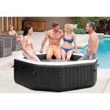Intex Pure Spa Octagon Bubble Jet Ø 201 x 71cm, Schwimmbad schwarz/weiß, mit Salzwassersystem