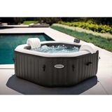Intex Pure Spa Octagon Bubble Jet Ø 201 x 71cm, Schwimmbad schwarz/weiß, mit Salzwassersystem