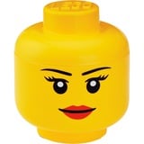 Room Copenhagen LEGO Iconic Storage Head "Girl", Aufbewahrungsbox gelb, Größe L, Weiblich