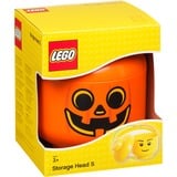Room Copenhagen LEGO Storage Head "Kürbis", klein, Aufbewahrungsbox orange/schwarz