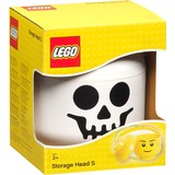 Room Copenhagen LEGO Storage Head "Skelett", klein, Aufbewahrungsbox weiß/schwarz