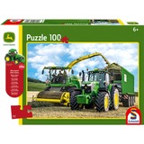 Schmidt Spiele Puzzle John Deere Traktor 6195M und Feldhäcksler 8500i 