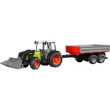 bruder 02112 Claas Nectis 267 F mit Frontlader und Bordwandanhänger, Modellfahrzeug 