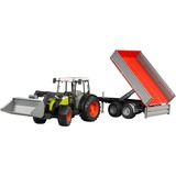 bruder 02112 Claas Nectis 267 F mit Frontlader und Bordwandanhänger, Modellfahrzeug 