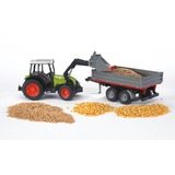 bruder 02112 Claas Nectis 267 F mit Frontlader und Bordwandanhänger, Modellfahrzeug 