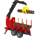 bruder 02252 Rückeanhänger mit Ladekran, Modellfahrzeug 