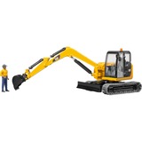 bruder 02466 CAT Minibagger, Modellfahrzeug gelb/schwarz, mit Bauarbeiter