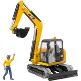 bruder 02466 CAT Minibagger, Modellfahrzeug gelb/schwarz, mit Bauarbeiter