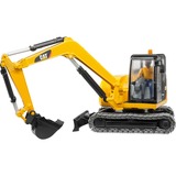 bruder 02466 CAT Minibagger, Modellfahrzeug gelb/schwarz, mit Bauarbeiter