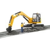 bruder 02466 CAT Minibagger, Modellfahrzeug gelb/schwarz, mit Bauarbeiter