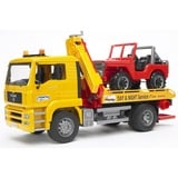 bruder 02750 MAN TGA Abschlepp-LKW mit Geländewagen, Modellfahrzeug ohne Light and Sound Modul