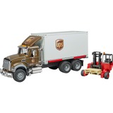bruder 02828 Mack Granite UPS Logistik-LKW, Modellfahrzeug mit Mitnahmestapler