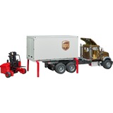 bruder 02828 Mack Granite UPS Logistik-LKW, Modellfahrzeug mit Mitnahmestapler