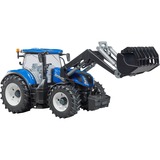 bruder 03121 New Holland T7.315 , Modellfahrzeug blau/grau, mit Frontlader