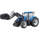 bruder 03121 New Holland T7.315 , Modellfahrzeug blau/grau, mit Frontlader