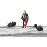 bruder 60100 Feuerwehrmann mit Zubehör, Spielfigur blau/gelb