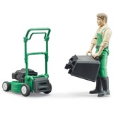 bruder 62103 bworld Gärtner mit Rasenmäher, Spielfigur 