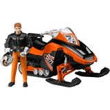 bruder 63101 Snowmobil mit Fahrer und Ausstattung, Modellfahrzeug orange/schwarz