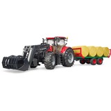 bruder Case IH Optum 300CVX mit Frontlader und Ballentransportanhänger, Modellfahrzeug 