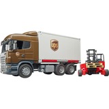 bruder Scania R-Serie UPS Logistik-LKW , Modellfahrzeug mit Mitnahmestapler