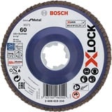 Bosch X-LOCK Fächerscheibe X571 Best for Metal, Ø 125mm, K60, Schleifscheibe Bohrung 22,23mm, gerade