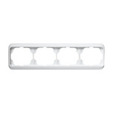 Busch-Jaeger Rahmen vierfach waagerecht alpha studioweiß hochglanz 1724-24G weiß (glänzend), Retail