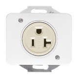 Busch-Jaeger Steckdosen Einsatz ohne Schutzkontakt mit Schraubbefestigung weiß, Retail