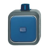 Busch-Jaeger Wechselschalter Aufputz Basiselement mit Komplettgehäuse Typ 2601/6 WDI blau, Retail