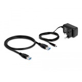 DeLOCK USB 10 Gbps Hub mit 4 USB Typ-A Ports + 1 Schnellladeport, USB-Hub grau, inkl. Netzteil