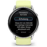 Garmin Venu 4 - 45 mm, Smartwatch silber, Silikon-Armband in hellgelb