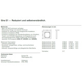 Gira Abdeckrahmen einfach, E1 System, seidenmatt, bruchsicher, Kunststoff, matt weiß (matt), Retail